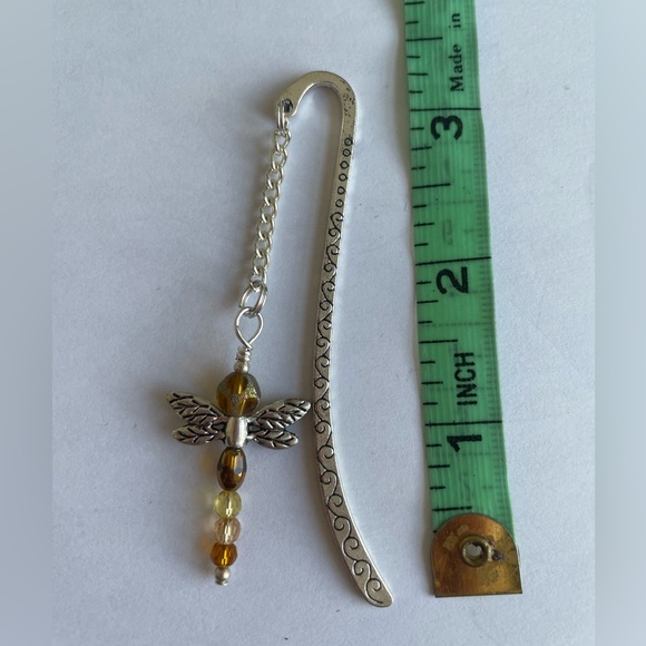 Handmade Brown Bead mix Dragonfly Bookmark with Silver Tone Hook - ideal Gift - Picture 5 of 6